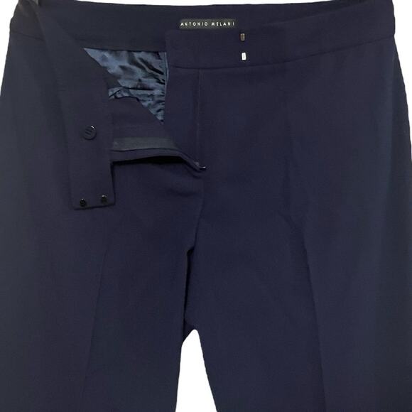 Antonio Melani Womens Navy Mid-Rise Bootcut 31.5" Inseam Dress Career Pants SZ 8 - Picture 4 of 7